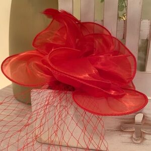 Elegant Red Fascinator